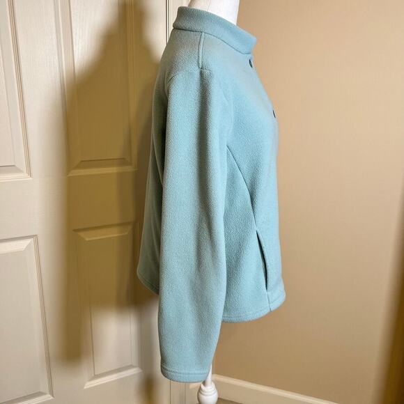 Vintage L.L. Bean Polartec Fleece Cardigan Light Blue Size Large VGUC - Picture 3 of 10